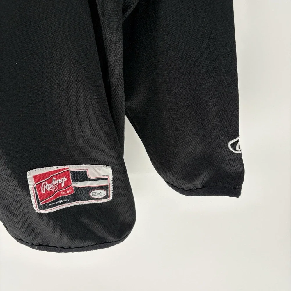 Vintage 90s Rawlings Black and Red Warm Up Jersey Performance Baseball Men XXL